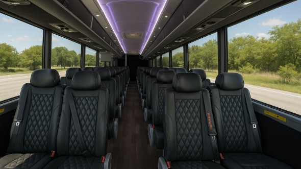 Interior of Charter Bus Company Lombard's 25 Passenger Mini bus in Lombard
