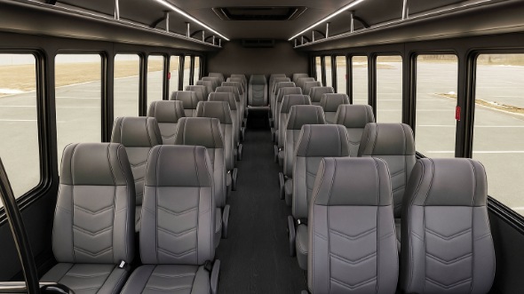 Interior of Charter Bus Company Lombard's 28 Passenger Mini bus in Lombard