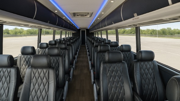 lombard 55 passenger charter bus inside