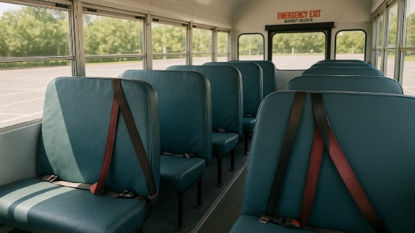 Interior of Charter Bus Company Lombard's School Bus in Lombard