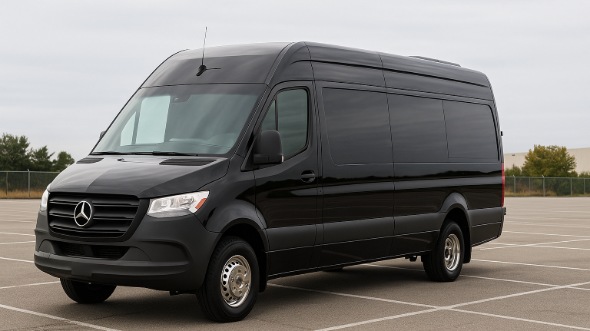 Exterior of Charter Bus Company Lombard's Sprinter Limo in Lombard